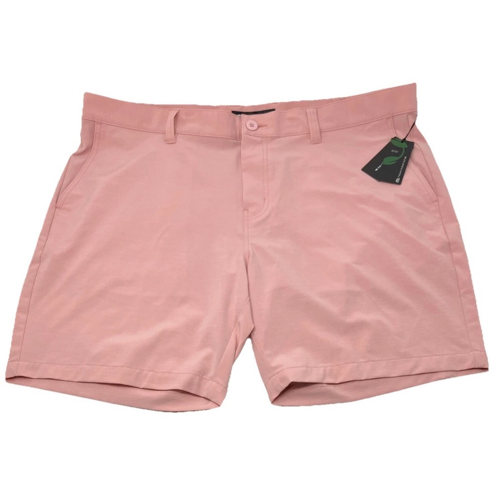 Men's Travis Mathew Tech Chino Golf Shorts Heather Roan‎ Rouge 42 NWT 8" Inseam
